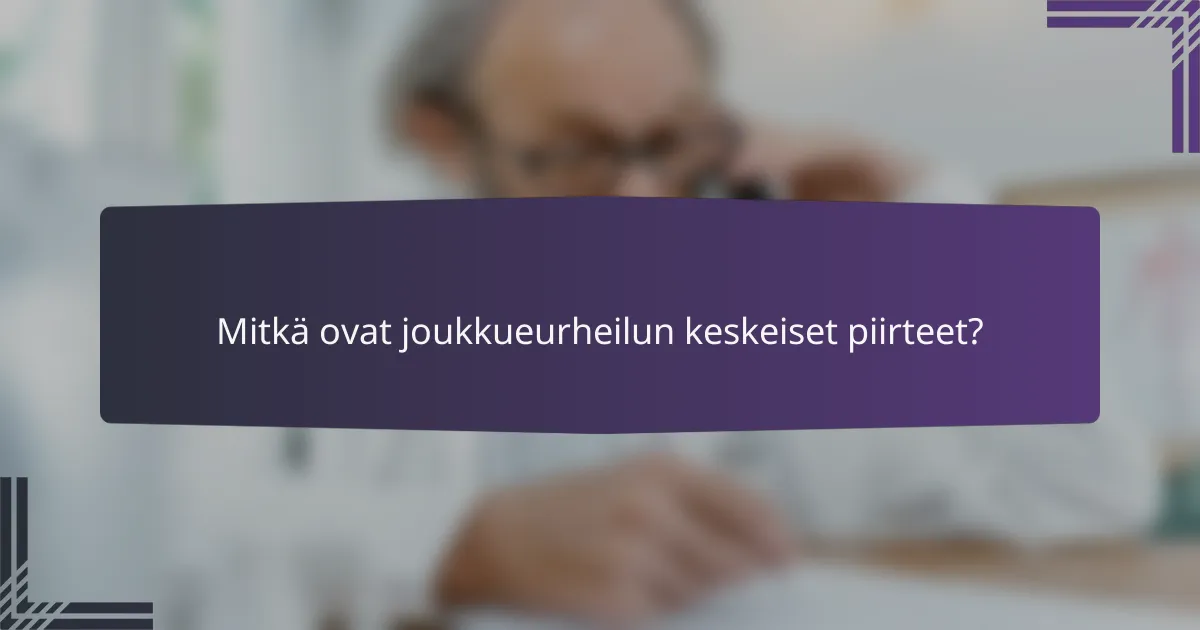Mitkä ovat joukkueurheilun keskeiset piirteet?